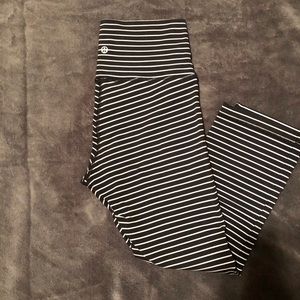 Lululemon Wunder Under High Rise Striped Crops